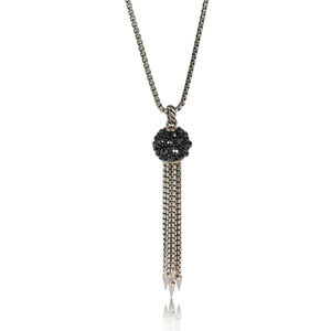 David Yurman Sterling Silver Hematite Berries Tassel Necklace